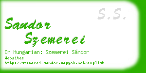 sandor szemerei business card