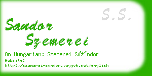 sandor szemerei business card